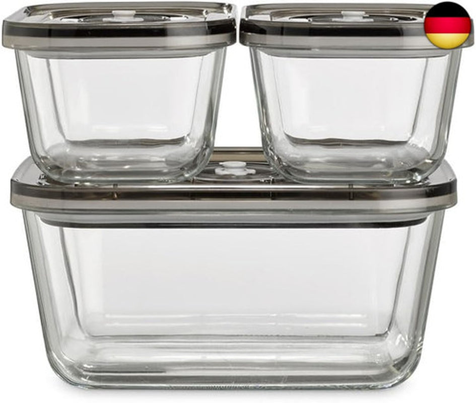 CASO Vacuboxx Eco-Set - 3 Vakuumbehälter Aus Borosilikatgla