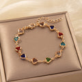 Buntes Herz Zirkon Armband Für Frauen